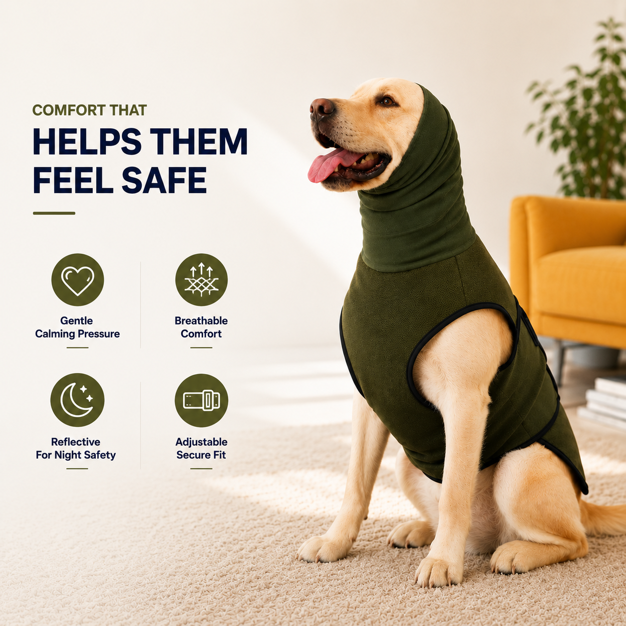 Dog Anxiety Vest with Calming Hoodie