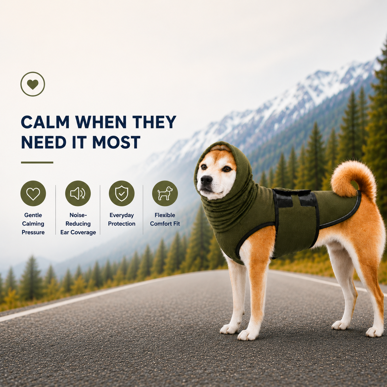 Dog Anxiety Vest with Calming Hoodie