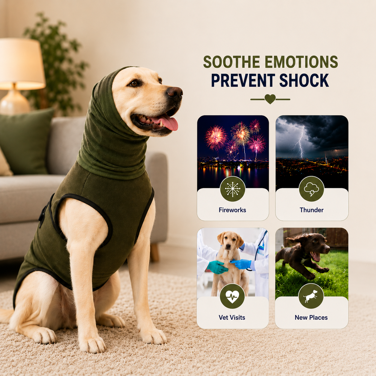 Dog Anxiety Vest with Calming Hoodie